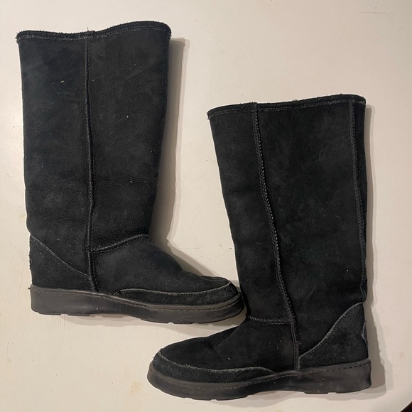 Minnetonka Women’s Size 7 Black Suede Faux Fur Lined Tall Winter Boots - Picture 3 of 8